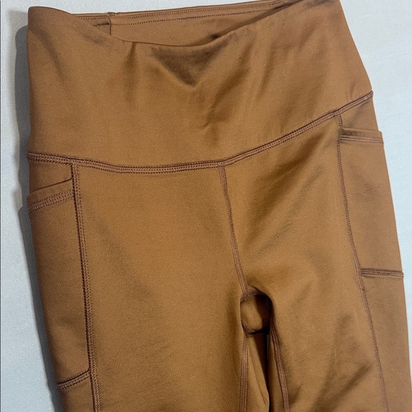 Spyder Active Fleece Lined Leggings Brown Medium Winter Workout Pants - Picture 4 of 9